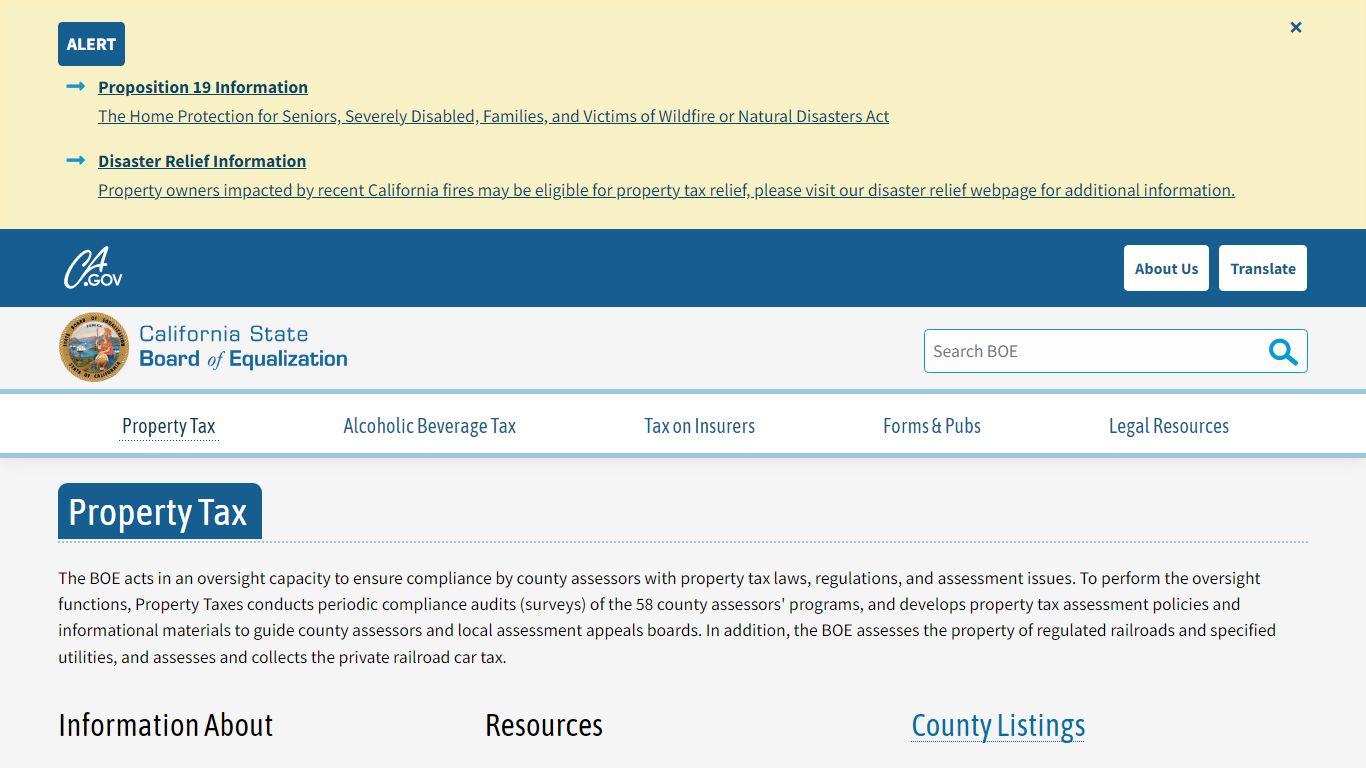 Property Tax - California State Board of Equalization