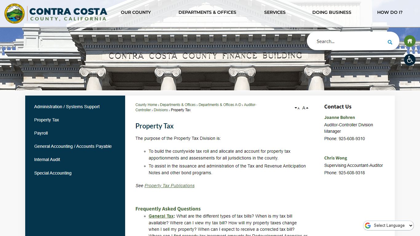 Property Tax | Contra Costa County, CA Official Website